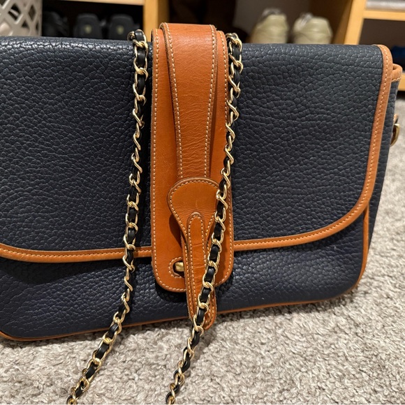 Dooney & Bourke Black and Brown Crossbody Bag with unbranded chain - Picture 3 of 12